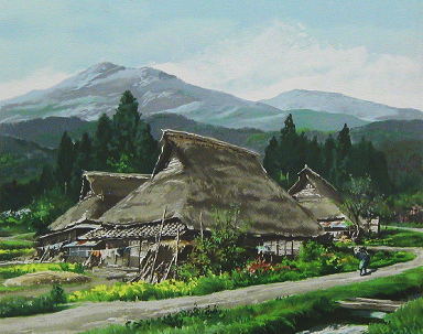 林 喜市郎 水墨画 民家 絵画買取ネット : 林喜市郎